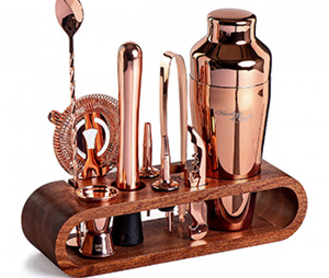 Mixology & Craft Stangen-Set: Edle Bar-Tools in Mahagoni & Kupfer
